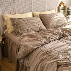 Princess Ruched Duvet Cover - Brown