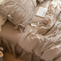 Princess Ruched Duvet Cover - Brown