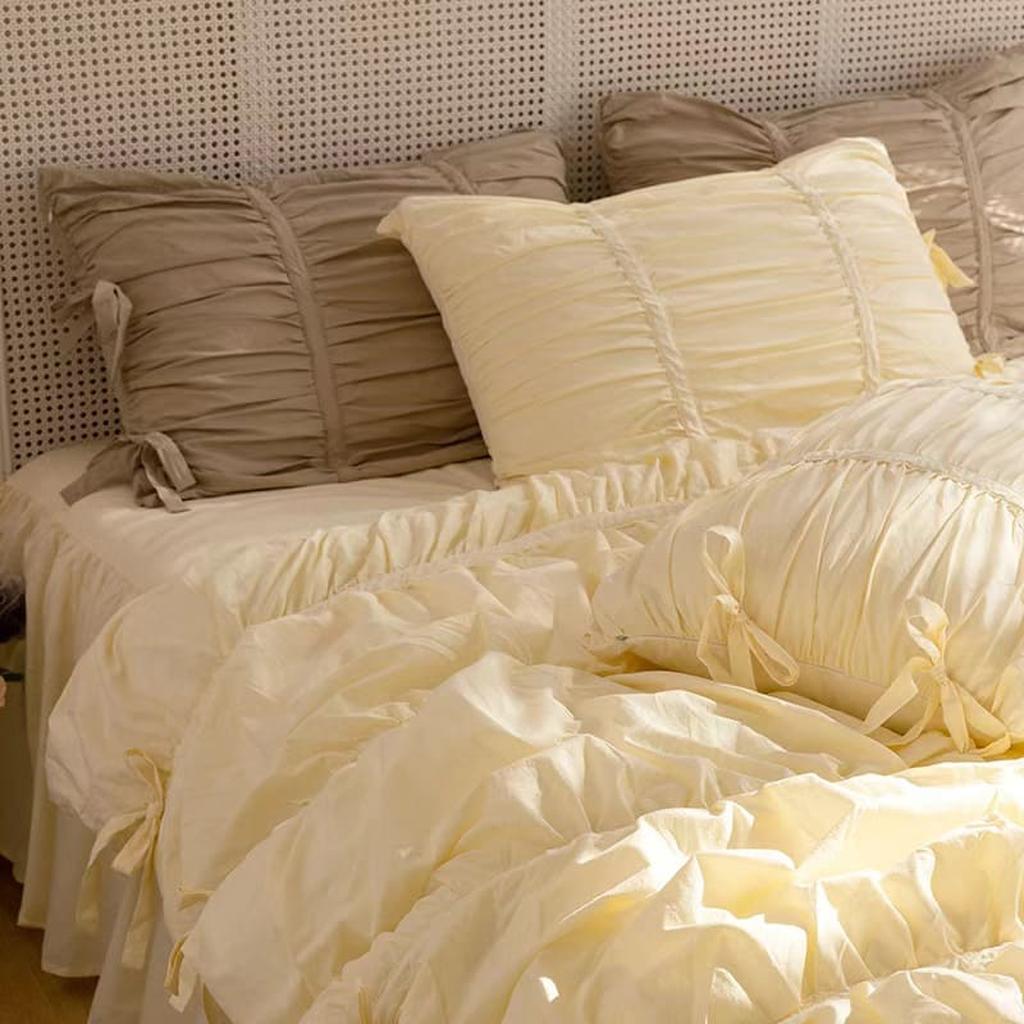 Princess Ruched Duvet Cover - Pastel Yellow