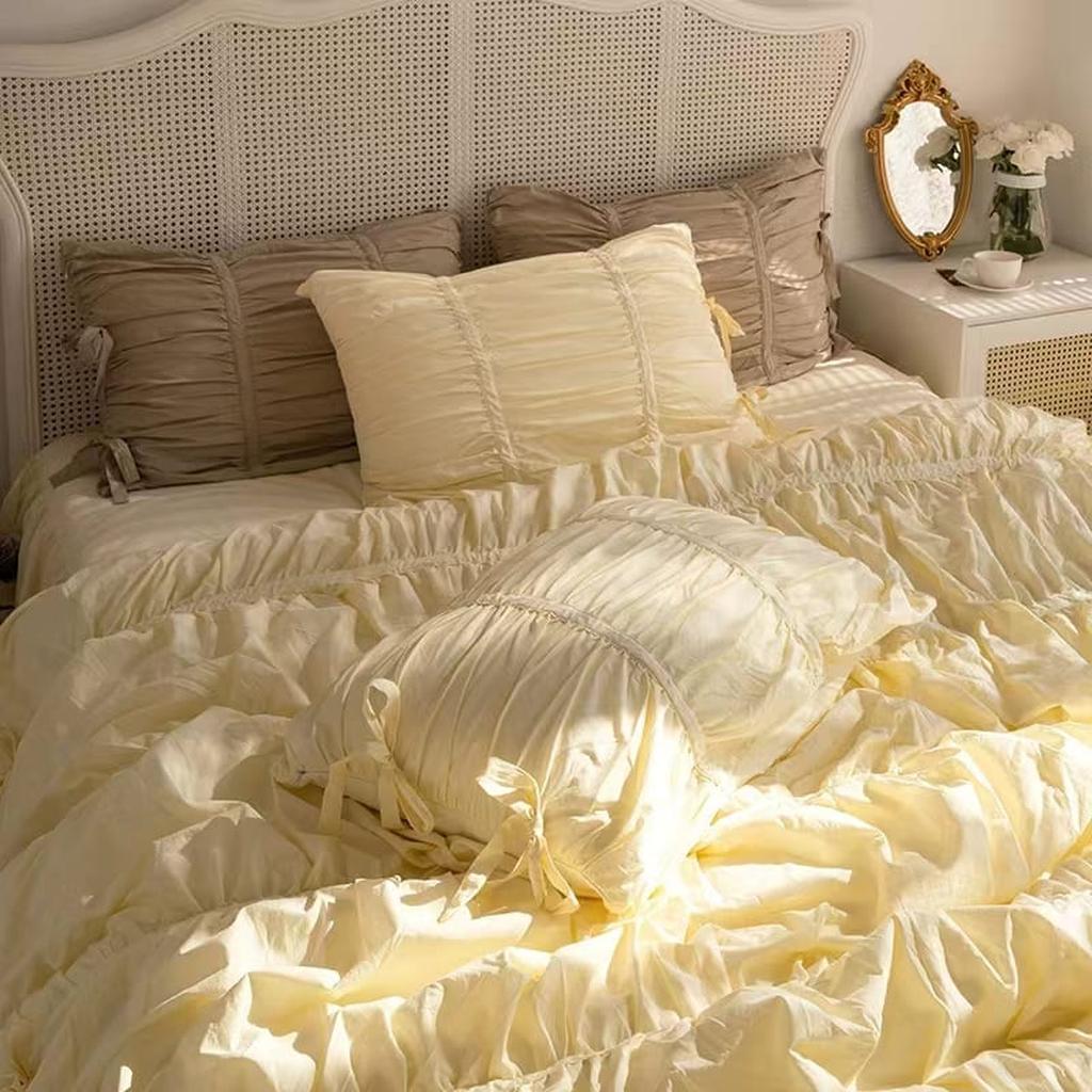 Princess Ruched Duvet Cover - Brown