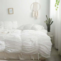 Princess Ruched Bedding Set - White