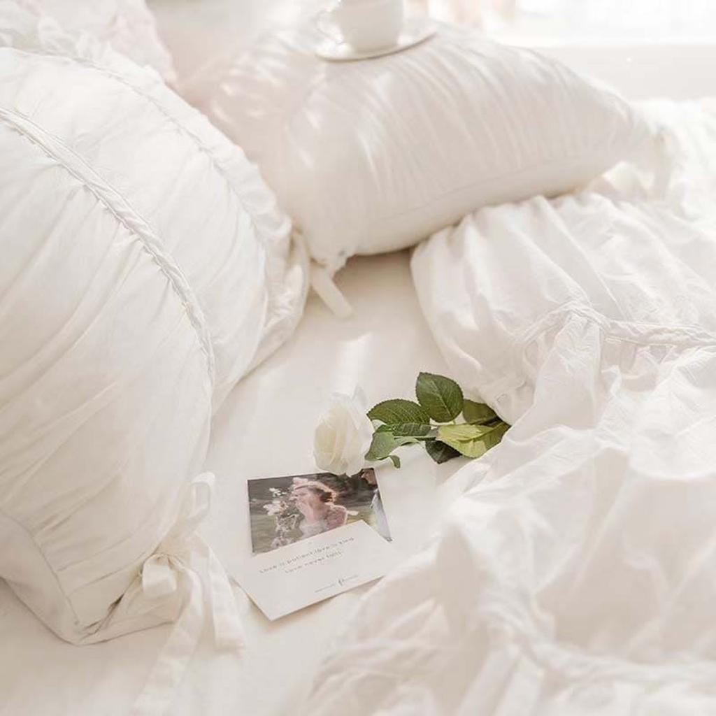 Princess Ruched Bedding Set - White