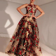 Prom Dresses for Sequin Flower Printed Dress