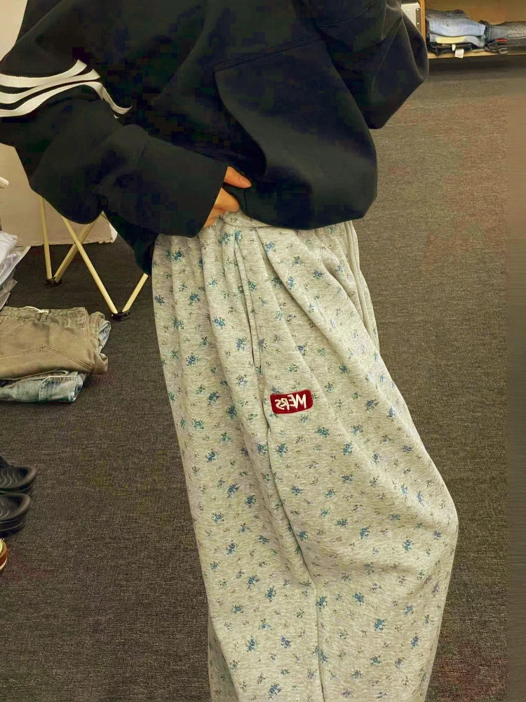 Waist Straight Vintage Streetwear Y2K Casual Loose Wide Leg Pants