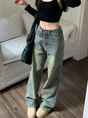 Vintage 90s Waist Distressed Baggy Wide Leg Jeans