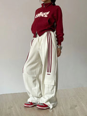 High Waist Wide Leg Pants Black Trouser Office Ladies Fashion Loose Grey Suit Pants