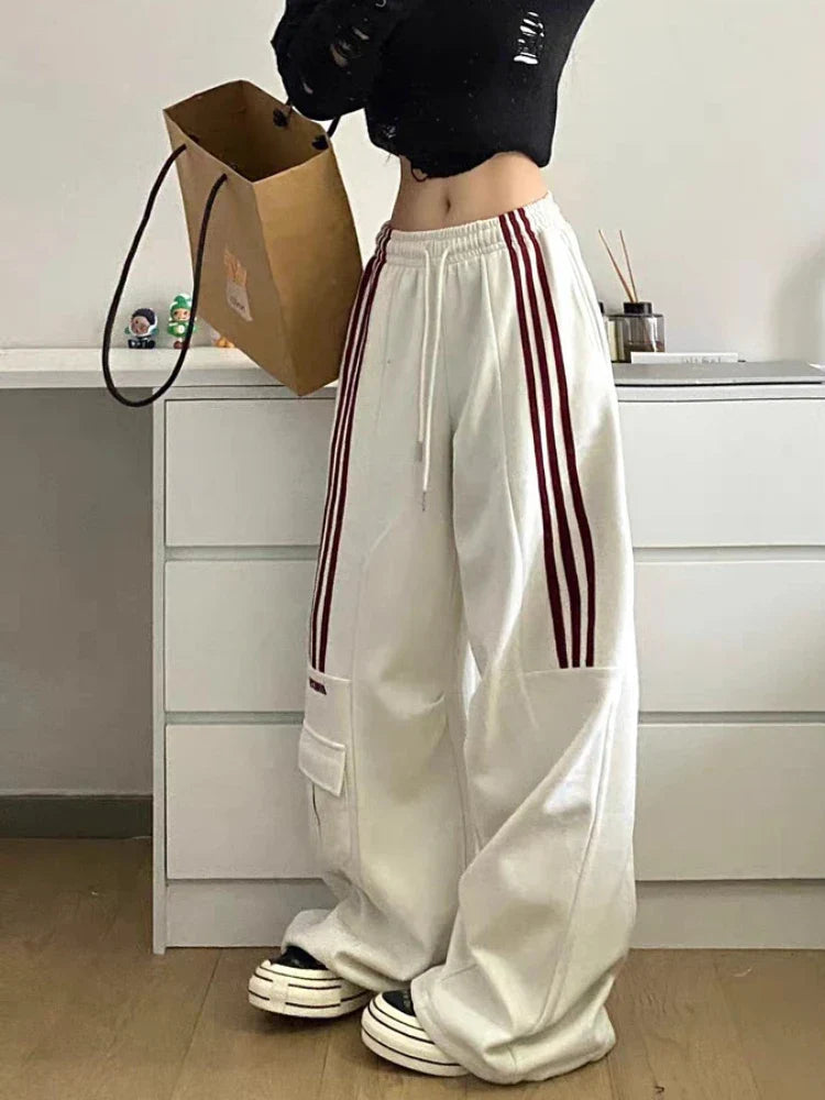 High Waist Wide Leg Pants Black Trouser Office Ladies Fashion Loose Grey Suit Pants