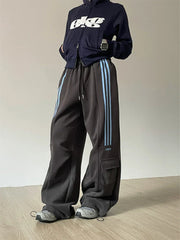 High Waist Wide Leg Pants Black Trouser Office Ladies Fashion Loose Grey Suit Pants