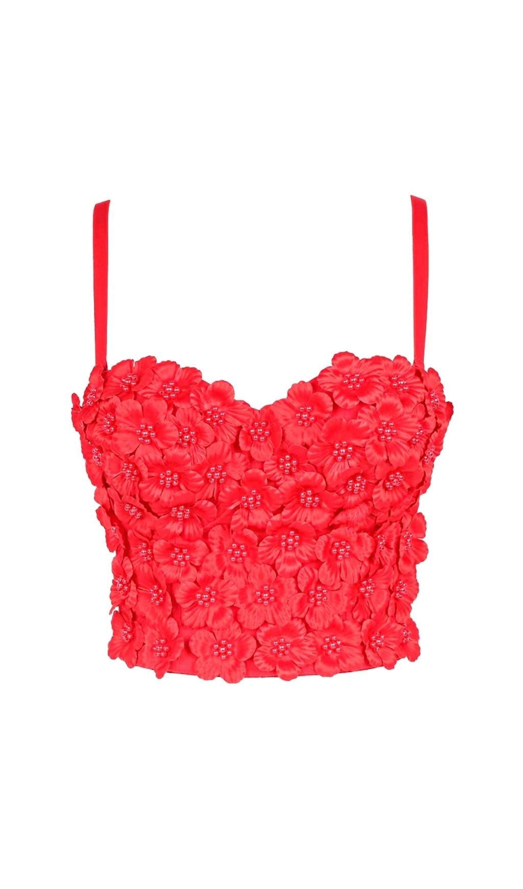 RED FLOWER CORSET TOP