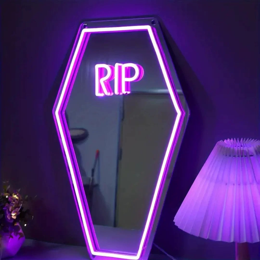 Coffin Neon Mirror Sign