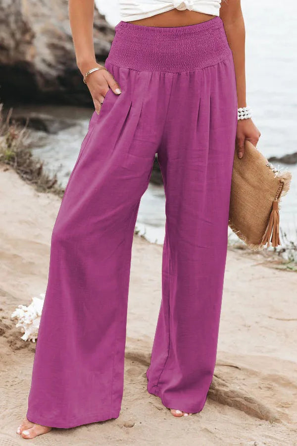 Autumn Winter New Quick Sell Cotton Hemp High Waist Pull Elastic Waist WomenCasual Pants