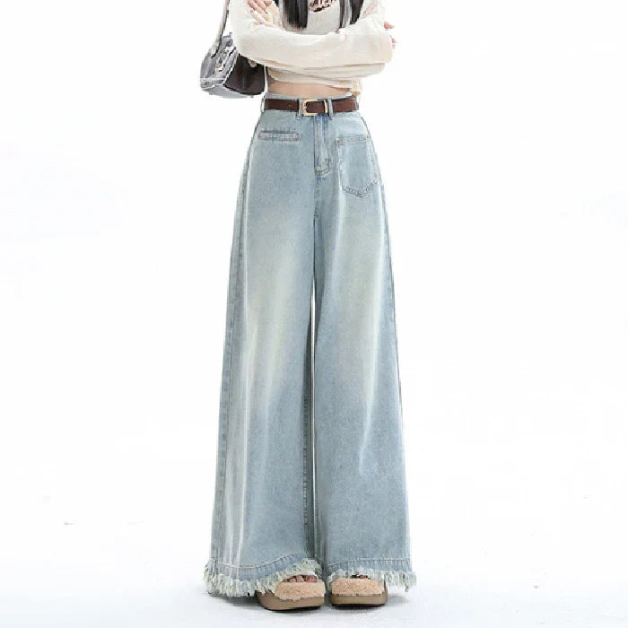 New Design Waist Loose Draped Drag Floor Skirts Jeans