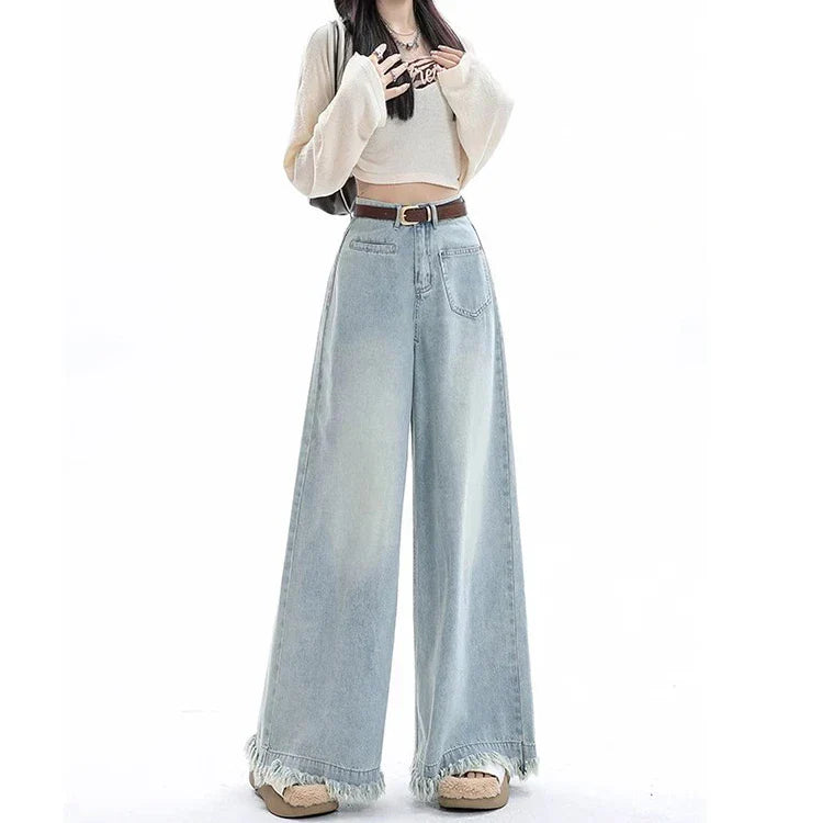 New Design Waist Loose Draped Drag Floor Skirts Jeans