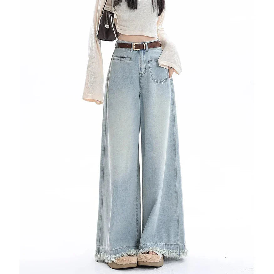 New Design Waist Loose Draped Drag Floor Skirts Jeans