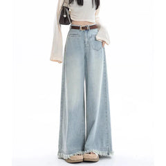 New Design Waist Loose Draped Drag Floor Skirts Jeans