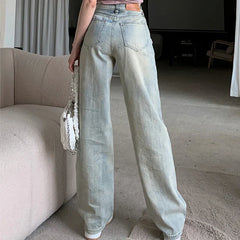 Retro Wide New Spring/Summer High Waist Loose Slim Straight Trouser