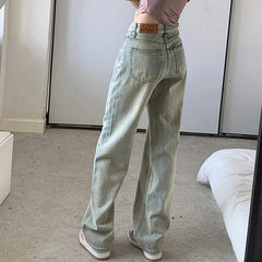 Retro Wide New Spring/Summer High Waist Loose Slim Straight Trouser