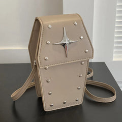 Retro Gothic Dark Personalized Casual Star Rivet PU Leather Halloween Handbag