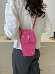 Retro Gothic Dark Personalized Casual Star Rivet PU Leather Halloween Handbag