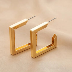 Retro Square Irregular Hoop New Exaggerated Cool Girl Fashion Accessories Earring