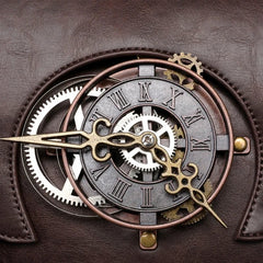 Retro Steampunk Vintage Industrial Gothic Medieval Leather Satchel Briefcase Bag