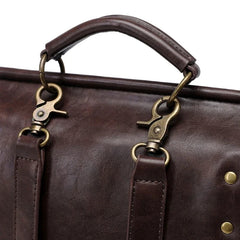 Retro Steampunk Vintage Industrial Gothic Medieval Leather Satchel Briefcase Bag