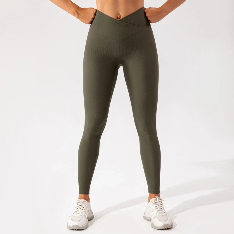 Ribbing Seamless Push Up Training Tights Fitness Workout Yoga Pants Sports Leggings