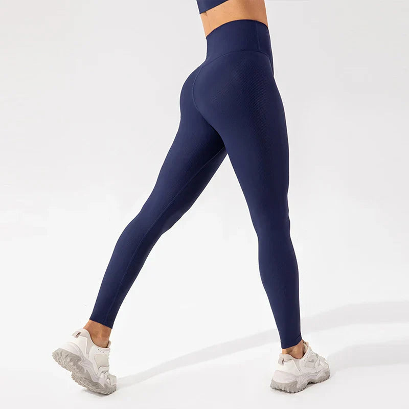 Ribbing Seamless Push Up Training Tights Fitness Workout Yoga Pants Sports Leggings
