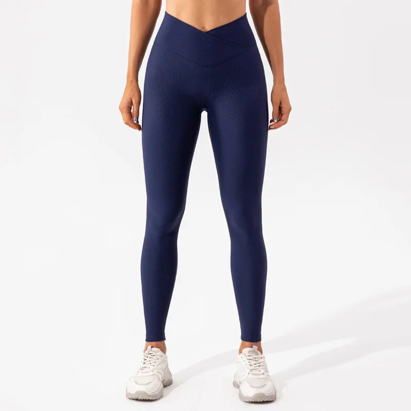 Ribbing Seamless Push Up Training Tights Fitness Workout Yoga Pants Sports Leggings