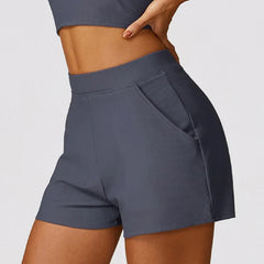 Pockets Gym Running Pants Workout Loose-fitting Female Yoga Clothing Sports Short