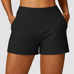 Pockets Gym Running Pants Workout Loose-fitting Female Yoga Clothing Sports Short