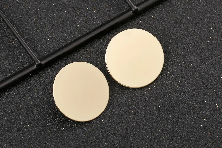 Round Golden Simple Metal Vintage Fashion Girls Brincos Earring