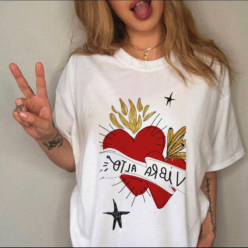 Clothing Print Female Top Short Sleeve Tee