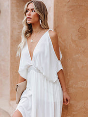 Summer Elegant Solid Color Beach Wear Maxi Dresses