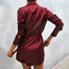 Deep V Neck Lace-up Shirt MiniDress