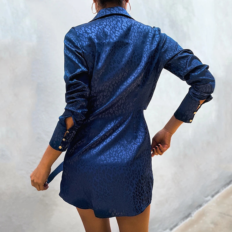 Deep V Neck Lace-up Shirt MiniDress