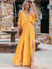 Summer Elegant Solid Color Beach Wear Maxi Dresses