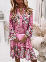 Elegant Pleated Long Sleeve Casual Dresses