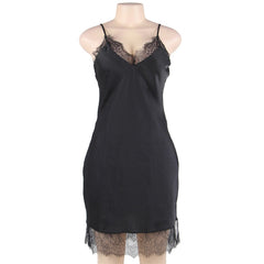 Plus Size 7XL Clothing Satin Silk Dress Ladies Night wear V-neck Fashion Pajamas