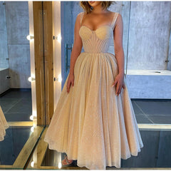 Spaghetti Straps Shinny Sequins Evening Party Dress