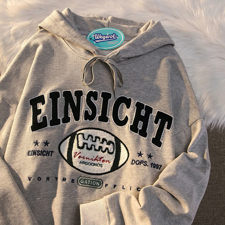 Retro Print Plus Velvet Thick Hoodie
