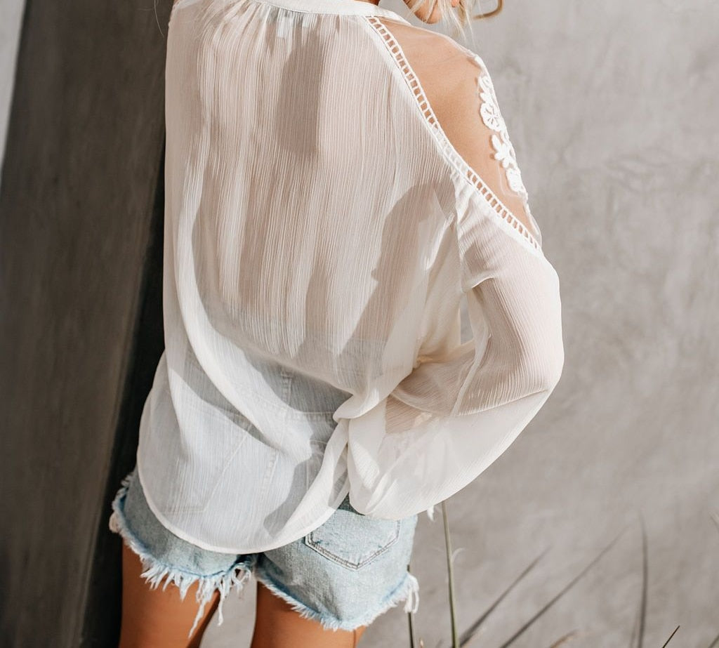 Summer Solid Color Chiffon Plus Size Shirts Loose V-neck Korean Fashion Clothing
