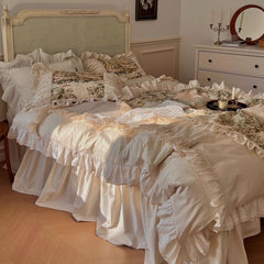 Romantic French Vintage Art Cotton Lace Duvet Cover