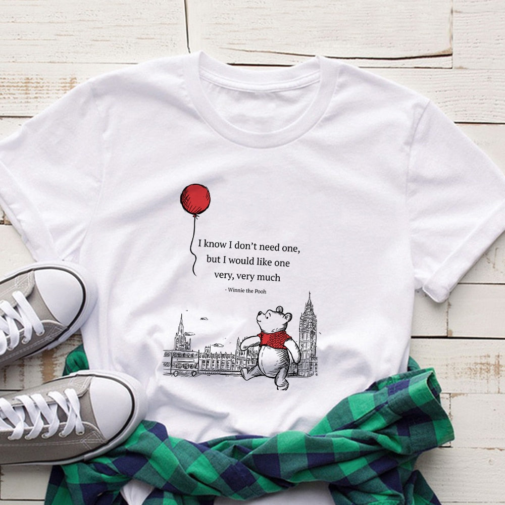 Disney Pooh Bear Kawaii WomenT-shirt