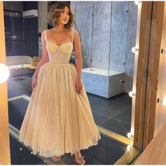 Spaghetti Straps Shinny Sequins Evening Party Dress
