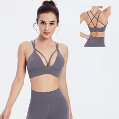 Cross Yoga Push Up Shockproof Fitness Gym Crop Tops Sports Bra