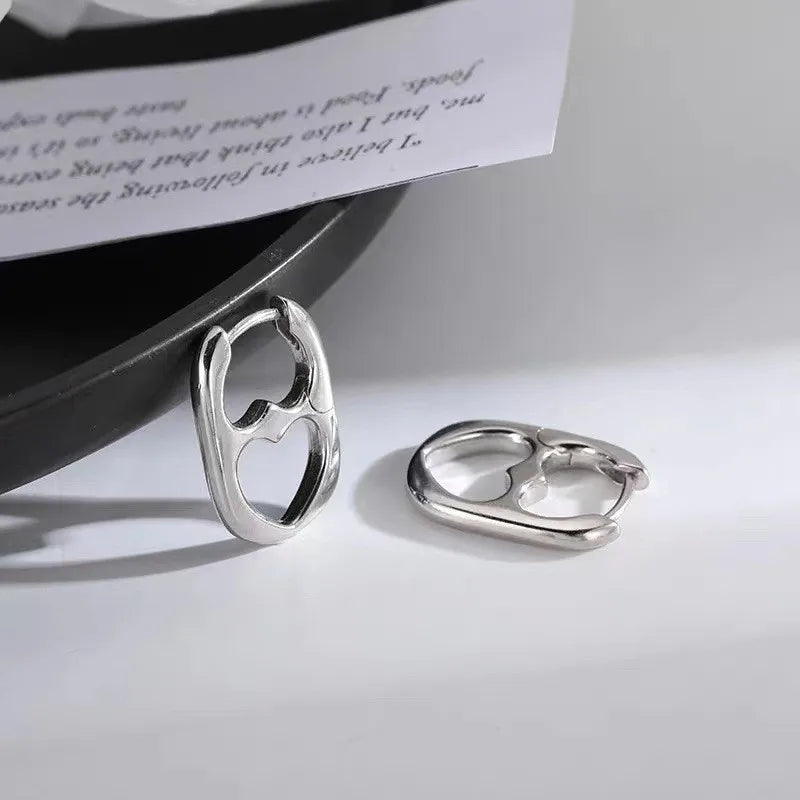 Stainless Steel Hollow Heart Personality Wedding Party Birthday Jewelry Earring