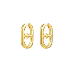 Stainless Steel Hollow Heart Personality Wedding Party Birthday Jewelry Earring
