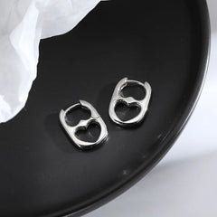 Stainless Steel Hollow Heart Personality Wedding Party Birthday Jewelry Earring