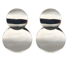Round Metal Drop Gold Pendientes Statement Fashion AccessOries Earring